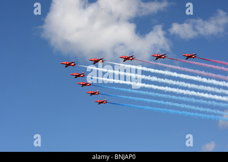 Rote Pfeile an RAF Fairford Gloucestershire. Royal International Air Tattoo 2010. RIAT Stockfoto