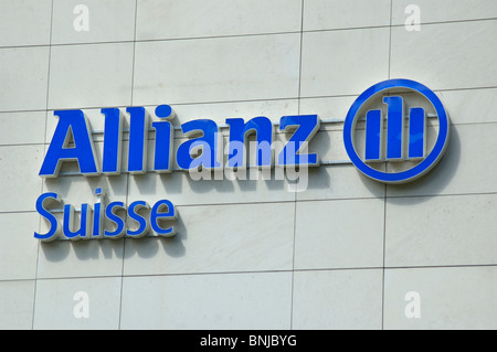 Allianz Suisse Schweiz Gebäudesicherheit Investment Finance Geschäft Kollektivversicherung Gruppe Sicherheit Schutz der Bank versichern Stockfoto