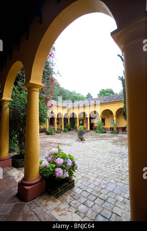 Innenhof des Na Bolom Museum und Hotel in San Cristobal de Las Casas, Chiapas, Mexiko Stockfoto