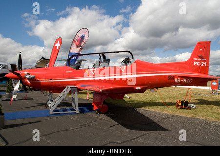 Pilatus PC21 militärische Turboprop-trainingsflugzeug an Farnborough International Air Show 2010 Großbritannien Stockfoto