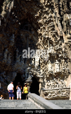 Detail des Antoni Gaudis Temple Expiatori De La Sagrada Família in Barcelona. Stockfoto