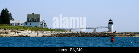 Marshall Point Lighthouse Navigationshilfe Maine Küste Port Clyde New England USA Fischerdorf Atlantik Stockfoto