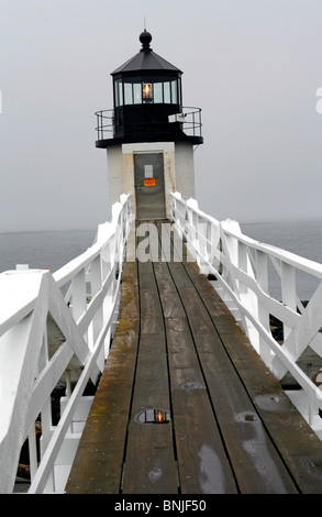 Marshall Point Lighthouse Navigationshilfe Maine Küste Port Clyde New England USA Fischerdorf Atlantik Stockfoto