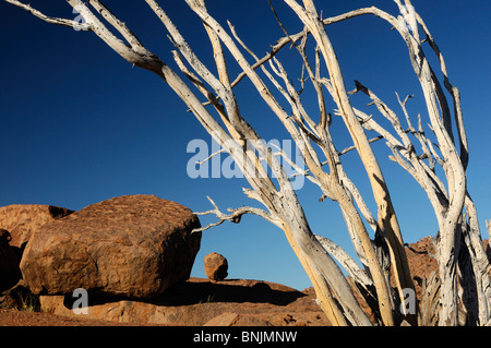 Felsbrocken Mowani Mountain Camp Twyfelfontein Damaraland Kunene Region Namibia Afrika Reisen Natur Steinen Stockfoto