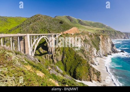 Bixby Bridge auf Pazifikküste Rt1 in Big Sur, Kalifornien Stockfoto