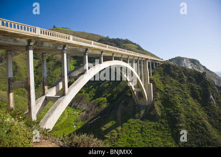 Bixby Bridge auf Pazifikküste Rt1 in Big Sur, Kalifornien Stockfoto