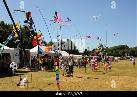 Die Brighton Kite Festival-Sommer-Event im Juli in Stanmer Park statt Großbritannien Großbritannien Sussex Stockfoto