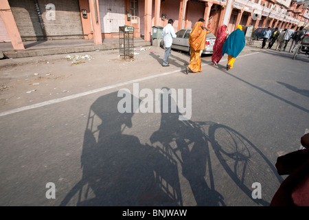 Zyklus Rickshaw Schatten. Jaipur. Indien Stockfoto