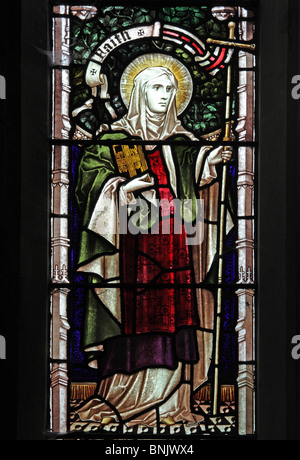 Ein Glasfenster Darstellung glauben, Pfarrei Kirche von St. James das große, Snitterfield; Künstler Edward Frampton von London Stockfoto