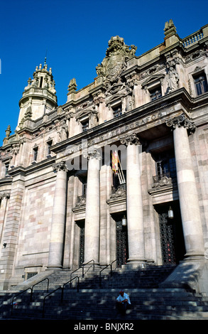 Correos y Telegrafos zentrale Postgebäude am Passeig de Colom in Barcelona. Stockfoto