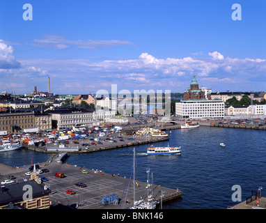 Blick auf den Hafen, Uusimaa Region, Helsinki, Finnland Stockfoto