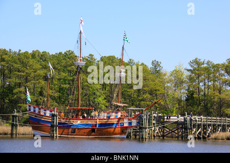 Königin Elizabeth II, Roanoke Island Festival Park, Manteo, North Carolina, USA Stockfoto