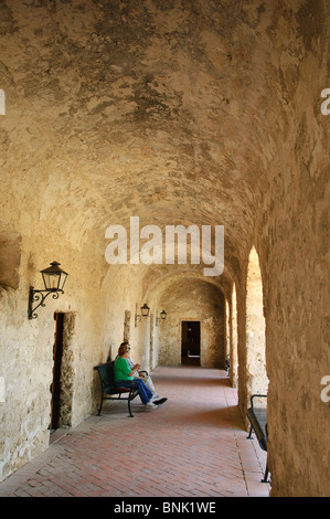 Texas, San Antonio. Mission Nuestra Senora de la Purísima Concepcion de Acuna (Mission Concepcion). Stockfoto