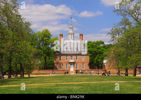 Der Palast des Gouverneurs in dem historischen Viertel von Colonial Williamsburg, Virginia, USA Stockfoto