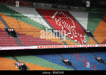 Sitzplätze im Ajax Arena Stadium, Amsterdam Stockfoto