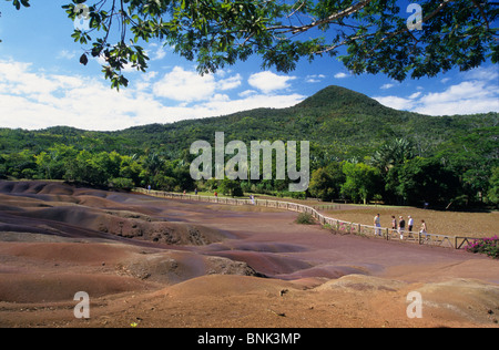 "Sieben farbige Erde", bekannte geologische Formation von Chamarel. Black River District. Insel Mauritius. Indischer Ozean Stockfoto