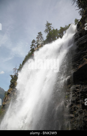 Der Stuibenfall Wasserfälle in Umhausen Ötztal, Österreich. Der höchste Wasserfall in Tirol. Oytal, Allgäu, in der Nähe von Oberstdorf. Stockfoto