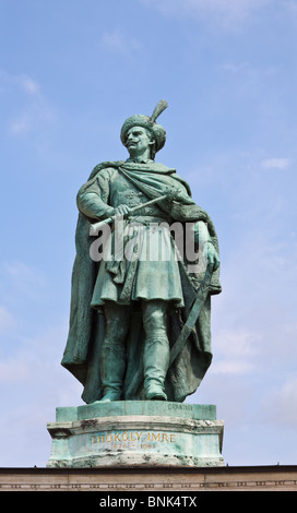 Statue von Imre Thököly Held Square Budapest Ungarn Stockfoto