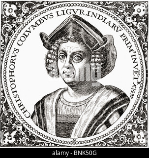 Christopher Columbus, c. 1451 bis 1506. Genovese Navigator, Kolonisator und Explorer. Stockfoto