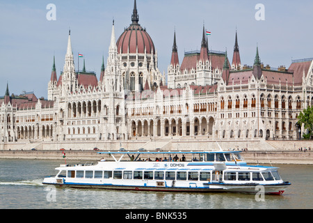 Országház Parlamentsgebäude in Budapest Stockfoto