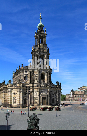 Katholische Hofkirche, Dom, erbaut 1739 1751 im Barockstil, Deutschland, Sachsen, Dresden Stockfoto