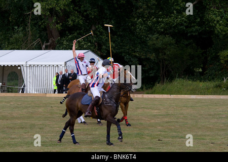 Pferd Polo match bei Glanusk Estate in Wales. England Vs Wales Stockfoto