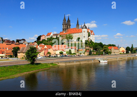 Schloss Albrechtsburg in Meißen, Elbe River in der Nähe von Dresden, Sachsen, Deutschland Stockfoto