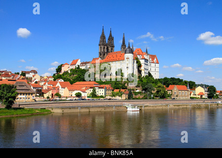 Schloss Albrechtsburg in Meißen, Elbe River in der Nähe von Dresden, Sachsen, Deutschland Stockfoto