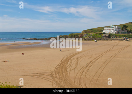 Ebbe am Bigbury am Meer Stockfoto