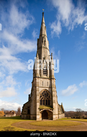 Kirche St. Marys High Victorian Studley Royal in der Nähe von Ripon North Yorkshire im winter Stockfoto