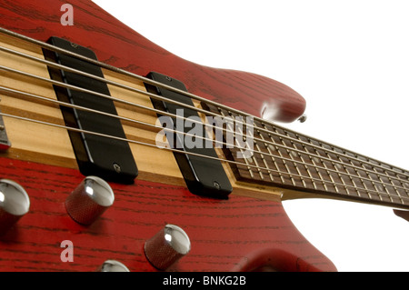 Baß-Guitarre Linie Bassline Gitarren Saiten Spieler spielen spielen Mann Musik Musiker Musiker Boom Rock Streichermusik instrument ins Stockfoto