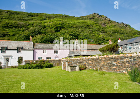 Häuser in Boscastle Cornwall England Stockfoto