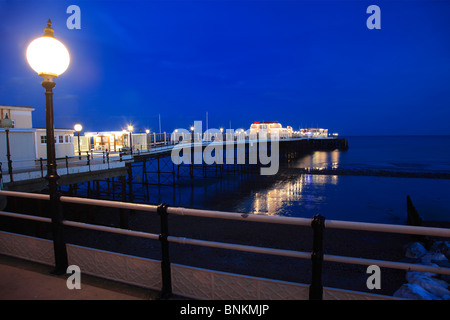 Worthing viktorianischen Pavillon Pier bei Nacht Sussex England Stockfoto