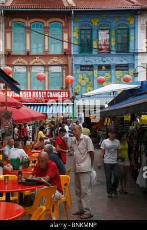 Singapur, Chinatown, Straßenszene, Geschäfte, Menschen, Stockfoto