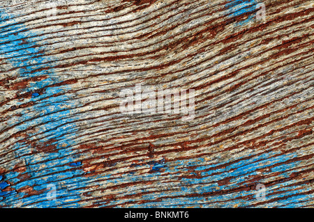 Verwitterte Korn in Abplatzungen, lackiertem Holz - Frankreich. Stockfoto