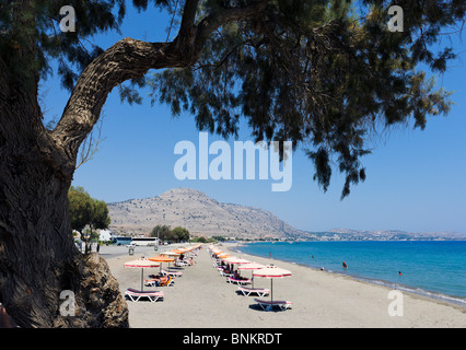 Strand von Lardos, in der Nähe von Lindos, Lardos Bay, Rhodos, Griechenland Stockfoto