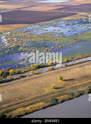 Luftaufnahme über Sacramento-San Joaquin River Delta, Nordkalifornien Stockfoto