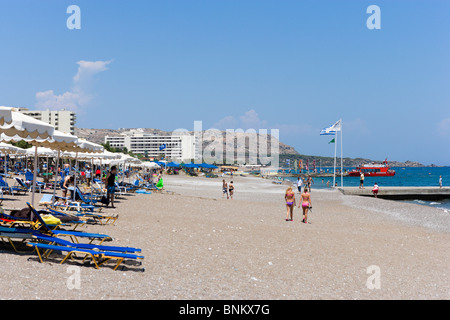 Strand von Kalithea, Rhodos, Griechenland Stockfoto