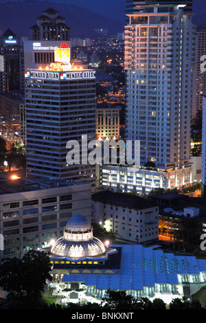 Malaysia, Kuala Lumpur, Skyline, allgemeine Luftaufnahme, Asy Syakirin Moschee, Stockfoto