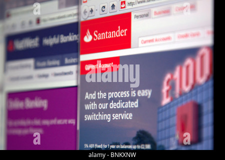 Santander Bank-Internet-homepage Stockfoto