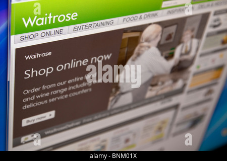 Waitrose-Supermarkt Website. Stockfoto
