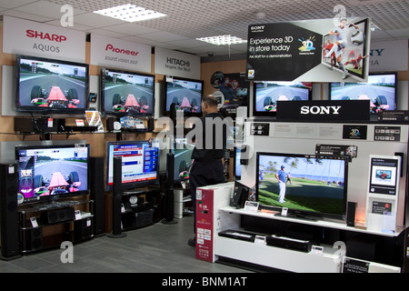 TV-Showroom - elektrische Speicher - Tottenham Court Road - London Stockfoto