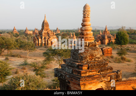 Myanmar Burma Myanmar Bagan Pagode Landschaft Pagoden Panorama Kulisse platzieren von Interesse Tourismus Reisen Kulturstätten Stockfoto