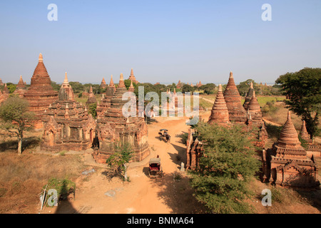 Myanmar Burma Myanmar Bagan Pagode Landschaft Pagoden Panorama Kulisse platzieren von Interesse Tourismus Reisen Kulturstätten Paya Nda Stockfoto