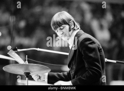 Die Beatles Musik pop-Gruppe Band Konzert Deutschland Essen 1966 Ringo Starr Schlagzeuger Stockfoto