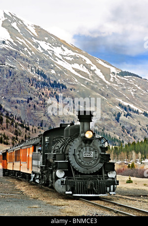 Eisenbahn Dampflok in Silverton in Colorado USA Stockfoto