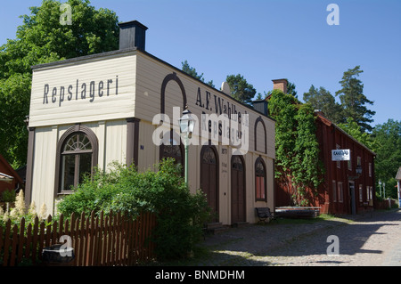 Seil-Shop in Gamla Linköping Freilichtmuseum in Linköping, Schweden. Stockfoto