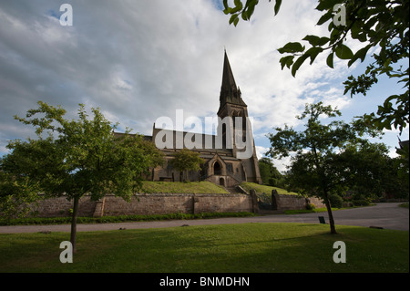 St.-Petri Kirche Edensor, Chatsworth, Derbyshire Stockfoto