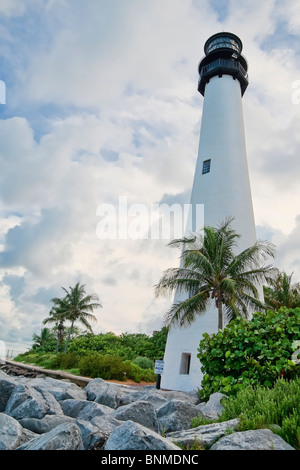 Cape Florida Lighthouse befindet sich in der Bill Baggs State Recreation Area. Key Biscayne, Florida Stockfoto