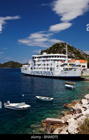 Fähre um Sobra Port Mljet Insel Dalmatien Kroatien Stockfoto